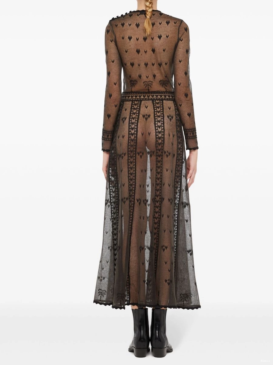 Cheap Alanui dress embroidered sheer Women 0724